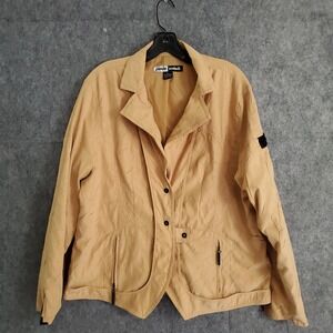 Jamie Sadock Golf Jacket‎ Wmns XL Snap Front Textured Orange Black Athleisure